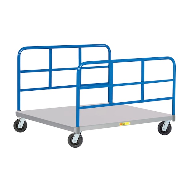 Pallet Dolly, 42"X48" Deck Size, Solid Deck, 2 End Racks
